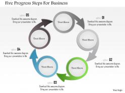 1214 five progress steps for business powerpoint template