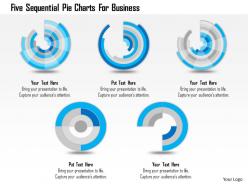 1214 five sequential pie charts for business powerpoint template