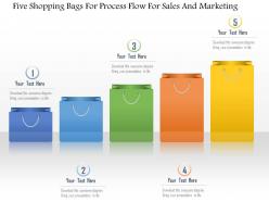 1214 five shopping bags for process flow for sales and marketing powerpoint template