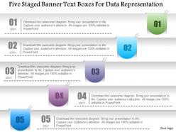 1214 five staged banner text boxes for data representation powerpoint template