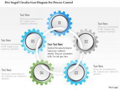 1214 five staged circular gear diagram for process control powerpoint template