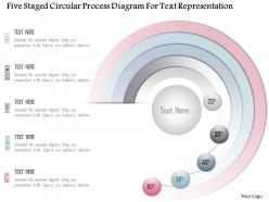 1214 five staged circular process diagram for text representation powerpoint template