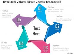 1214 five staged colored ribbon graphic for business powerpoint template