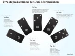 1214 five staged dominoes for data representation powerpoint template