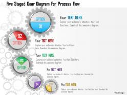 1214 five staged gear diagram for process flow powerpoint template