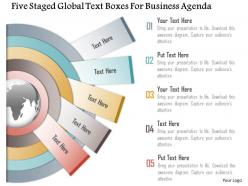 1214 five staged global text boxes for business agenda powerpoint template