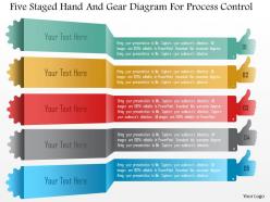 1214 five staged hand and gear diagram for process control powerpoint template