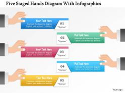 1214 five staged hands diagram with infographics powerpoint presentation