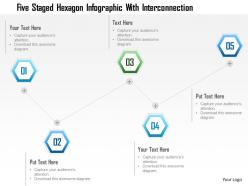 1214 five staged hexagon infographic with interconnection powerpoint template