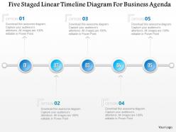 1214 Five Staged Linear Timeline Diagram For Business Agenda PowerPoint Template