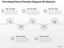 1214 five staged linear timeline diagram for business powerpoint template