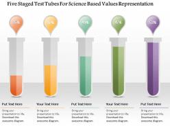 1214 Five Staged Test Tubes For Science Based Values Representation Powerpoint Template