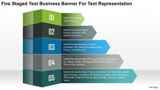 1214 five staged text business banner for text representation powerpoint template