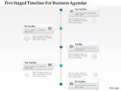 1214 Five Staged Timeline For Business Agendas PowerPoint Template