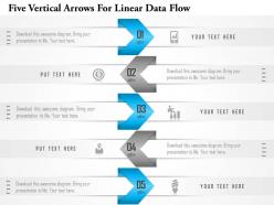 1214 five vertical arrows for linear data flow powerpoint template