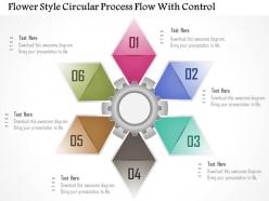 1214 flower style circular process flow with control powerpoint template
