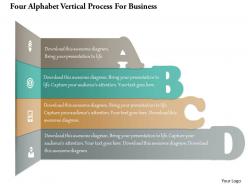 1214 four alphabet vertical process for business powerpoint template