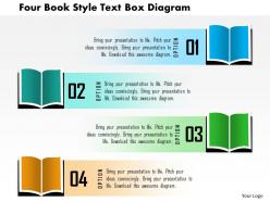 1214 four book style text box diagram powerpoint template