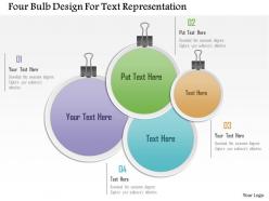 1214 four bulb design for text representation powerpoint template