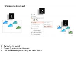 1214 four clouds with keys for text representation powerpoint template