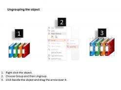 1214 four colored books for data representation powerpoint template