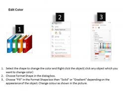 1214 four colored books for data representation powerpoint template
