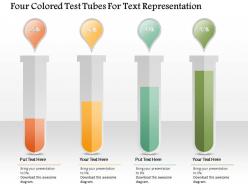 1214 Four Colored Test Tubes For Text Representation Powerpoint Template