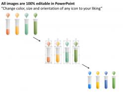 1214 four colored test tubes for text representation powerpoint template