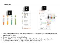 1214 four colored test tubes for text representation powerpoint template