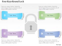 1214 four keys round lock powerpoint template