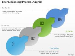 1214 four linear step process diagram powerpoint template