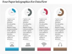 1214 four paper infographics for data flow powerpoint template