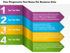 1214 four progressive text boxes for business data powerpoint presentation