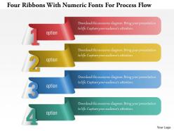 1214 Four Ribbons With Numeric Fonts For Process Flow Powerpoint Template