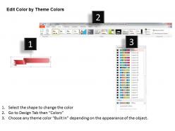 1214 four ribbons with numeric fonts for process flow powerpoint template