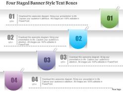 1214 four staged banner style text boxes powerpoint template