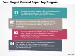 1214 four staged colored paper tag diagram powerpoint template