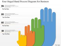 1214 Four Staged Hand Process Diagram For Business Powerpoint Template