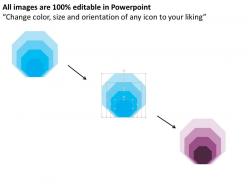 1214 four staged hexagon for data and process flow powerpoint template