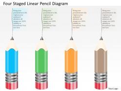 1214 four staged linear pencil diagram powerpoint template