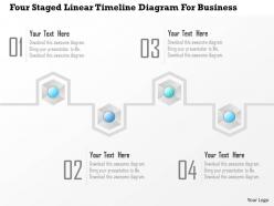 1214 four staged linear timeline diagram for business powerpoint template
