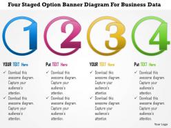 1214 four staged option banner diagram for business data powerpoint template