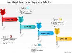 1214 four staged option banner diagram for data flow powerpoint template