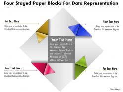 1214 four staged paper blocks for data representation powerpoint template