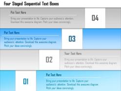 1214 four staged sequential text boxes powerpoint template