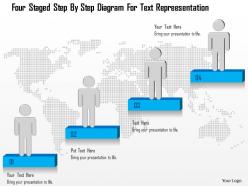 1214 four staged step by step diagram for text repreesentation powerpoint template