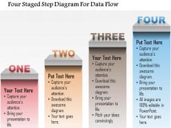 1214 four staged step diagram for data flow powerpoint template