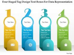 1214 four staged tag design text boxes for data representation powerpoint template