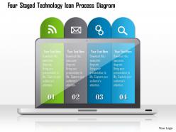 1214 four staged technology icon process diagram powerpoint template