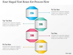 1214 four staged text boxes for process flow powerpoint template
